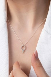 Heliophilia Silver Collar de Plata Esterlina 925 con Circonio
